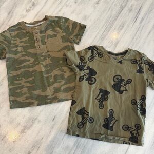 Toddler Boys 4T Olive Green Shirt Bundle BMX Bikes & Camo